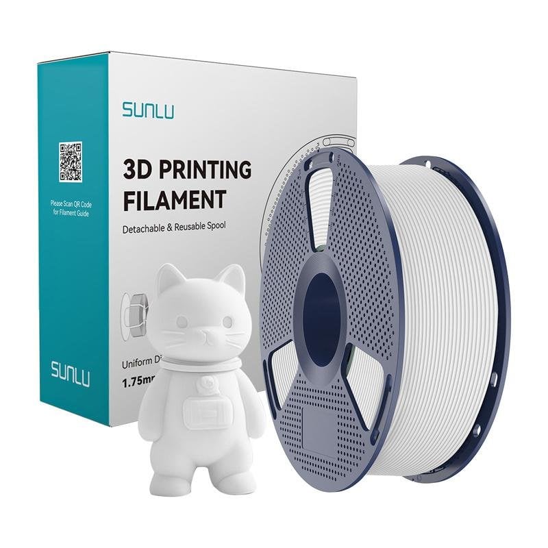 Sunlu PLA Matte PLA M W Filament Weiß 1,75 mm Hohe Präzision und Mattes Finish