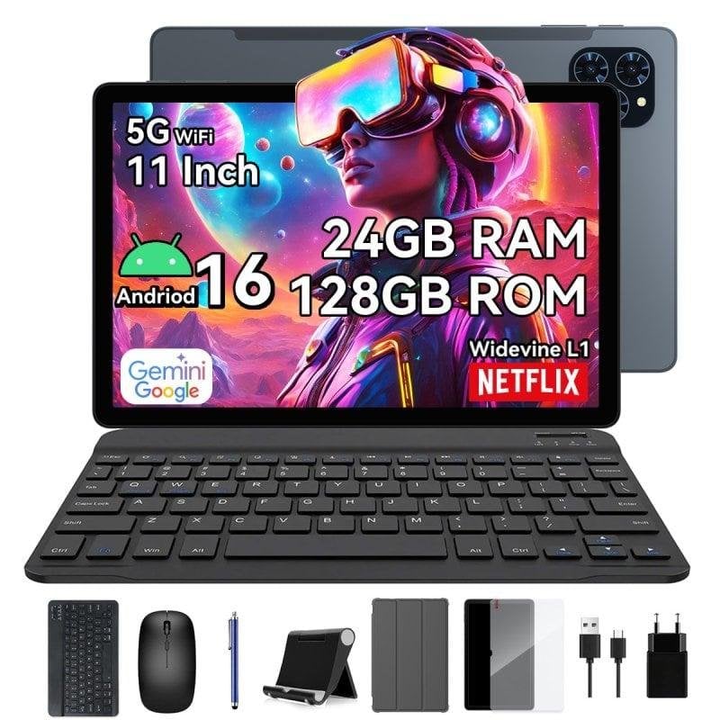 Tablet TABWEE T90 WiFi 11" 24GB 128GB Gris con Teclado y Stylus Pen