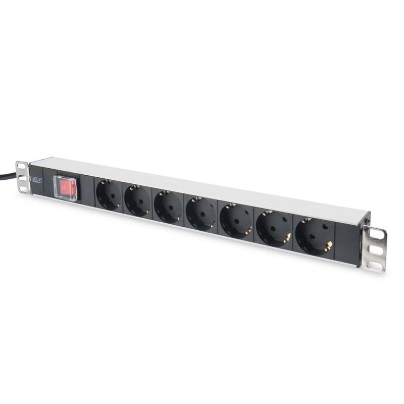 Regleta Digitus 7 Tomas con Interruptor y Perfil de Aluminio 2 m