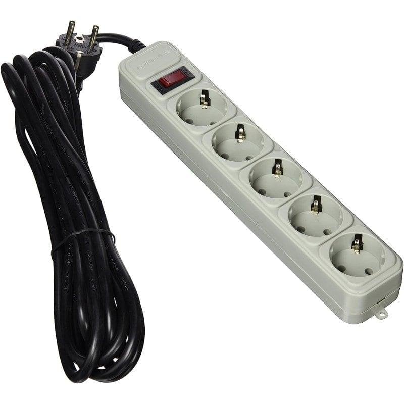 Gembird SPG3-B-15C Regleta Protectora de Sobretensión 5 Tomas Schuko con Interruptor 4.5m Blanca