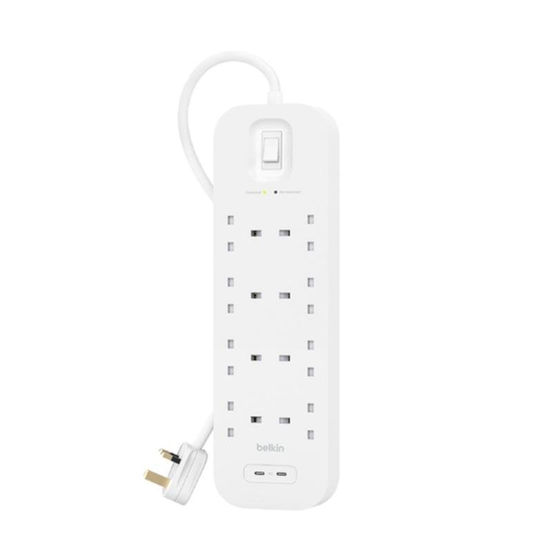 Regleta Belkin Connect 8 Tomas 2 USB-C con Protección y Montaje en Pared