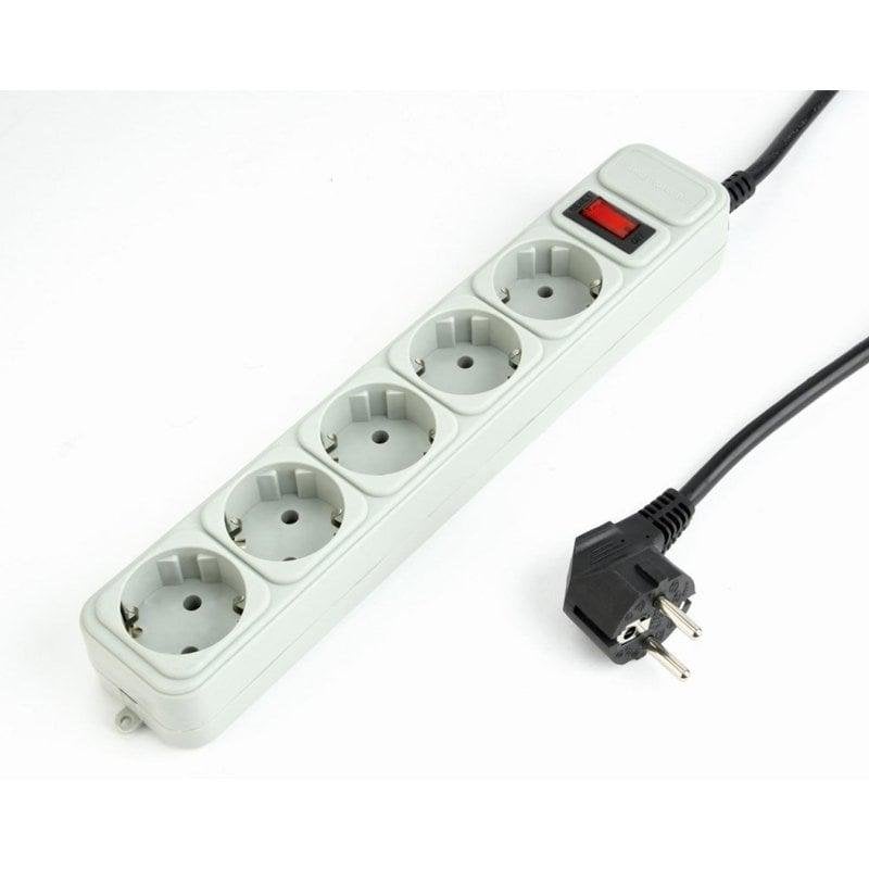 Regleta Gembird SPG3-B-10C 5 tomas 3m protección sobretensiones interruptor 16A 250V