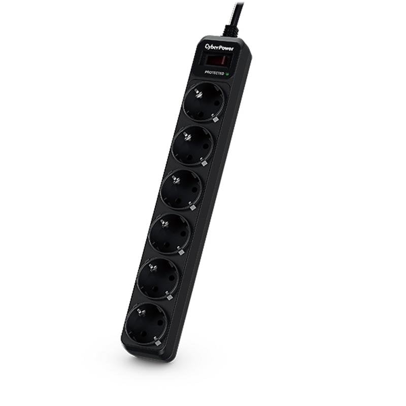 CyberPower B0620SC0-DE Regleta 6 Tomas 1.8m Negra con Interruptor