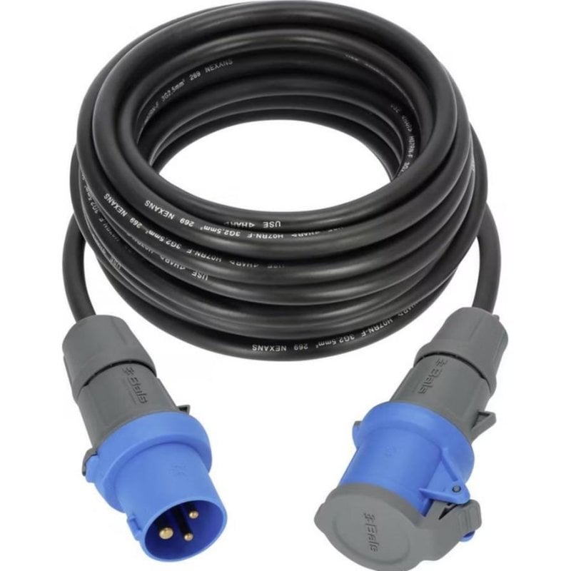 Extensión Brennenstuhl 3x16 A CEE 10 m Goma Neopreno IP44 Azul Gris Negro