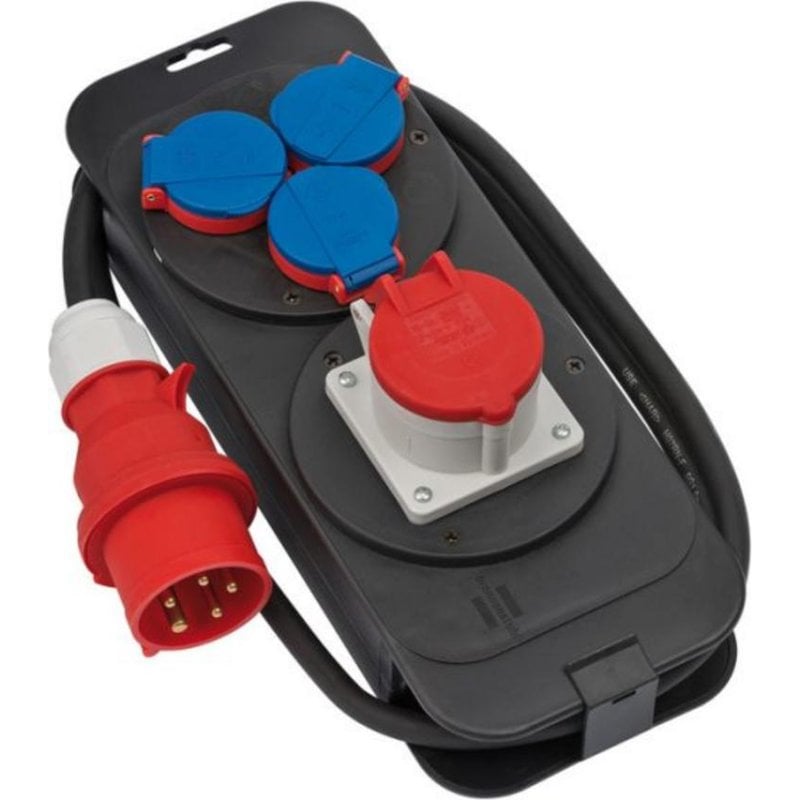 Brennenstuhl 1151600010 Stromverteiler mit 4 Steckdosen, IP44-Schutz und 2 m Kabel