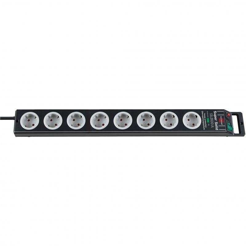 Brennenstuhl Super-Solid Regleta de Enchufes con 8 Tomas y Protección Sobretensiones 2.5m Negro/Gris