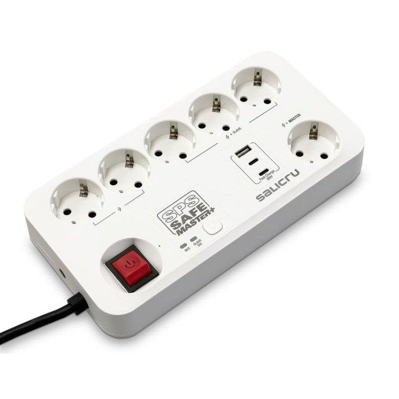 Limitador de tensión Salicru SPS SAFE MASTER+ 6 tomas AC USB 600J Blanco