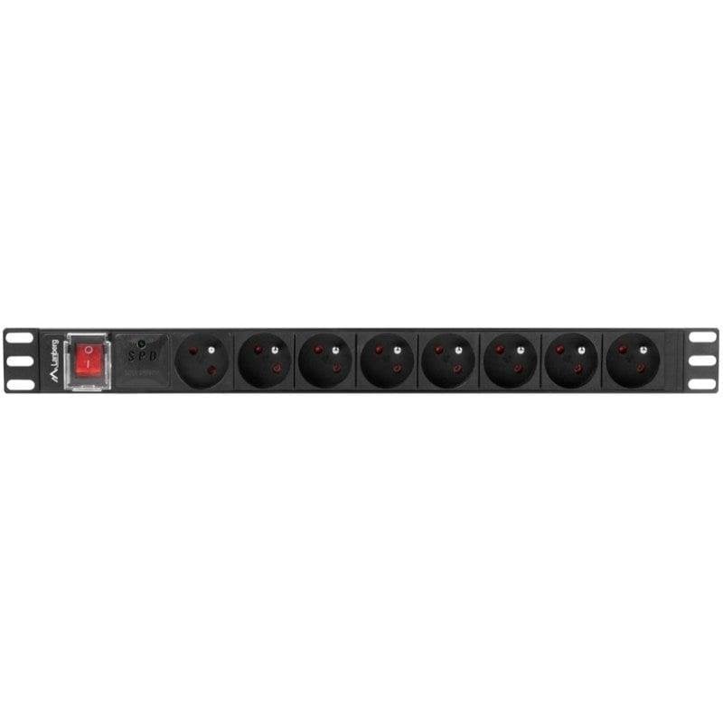 Lanberg PDU-08E-0200-BK Switched Aluminium Rack PDU 8 Outlets 16A 4000W 1U 200cm