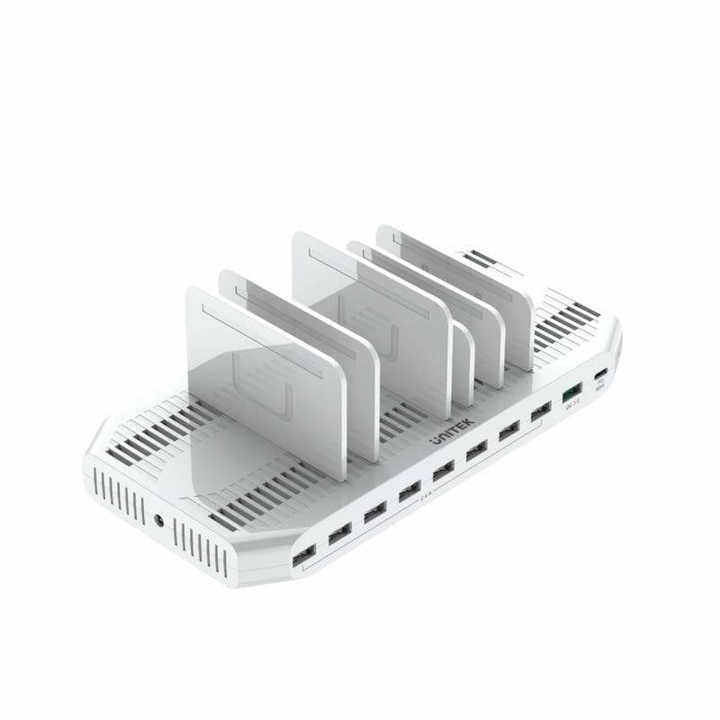 Caricatore multiplo da tavolo UNITEK Y-2190 bianco con 10 porte USB di tipo A e C