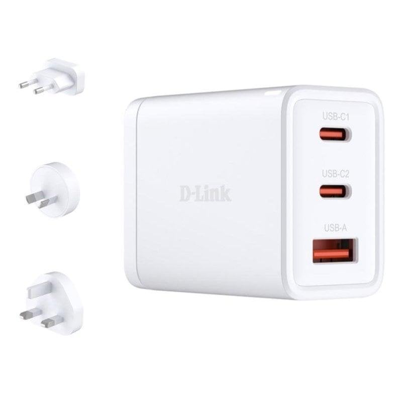 Caricatore D-LINK DCP-651 GaN 65W 2xUSB-C 1xUSB-A ricarica rapida universale