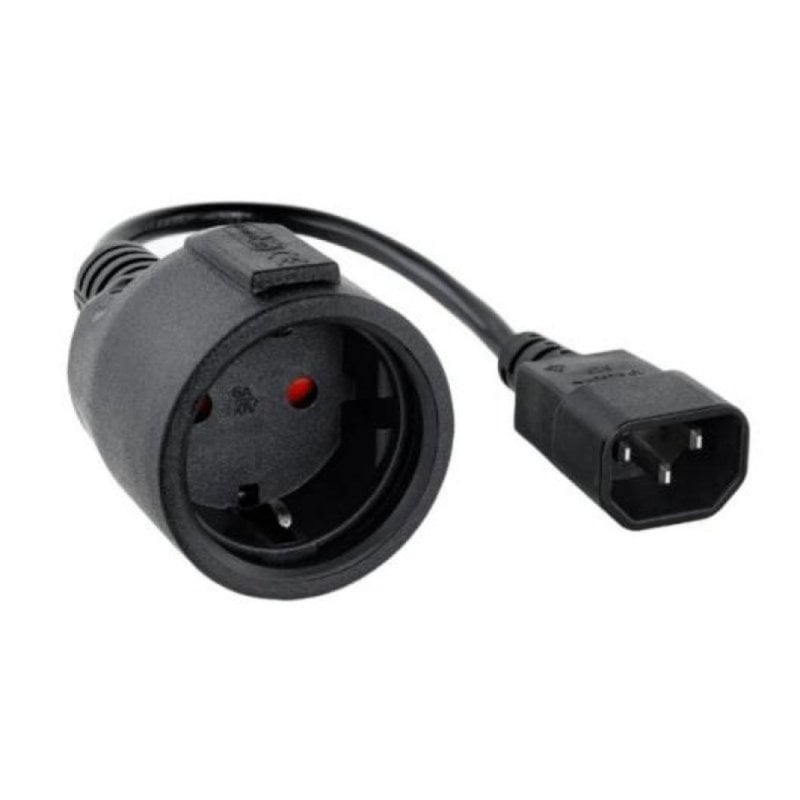 Cable adaptador Nanocable 10.22.0902 C14 macho a CEE7 hembra 16A 50cm negro