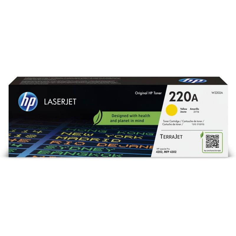 Cartucho de toner original HP 220A amarelo