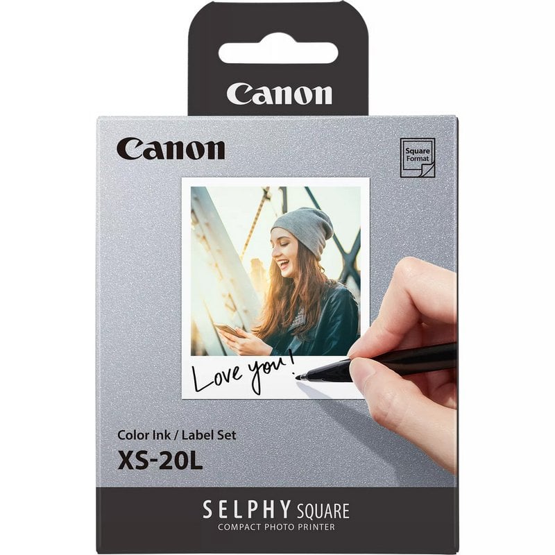 Canon XS-20L Conjunto de papel + tinta a cores, 20 folhas para Selphy Square QX10