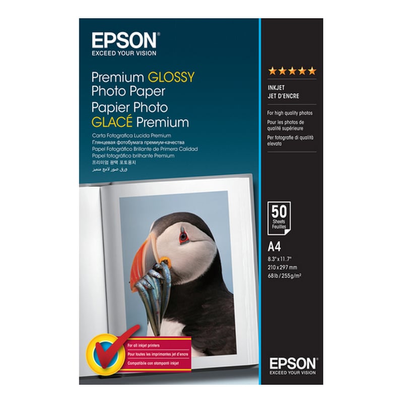 Epson Premium Photo Paper 50 Sheets A4 255 g/m2 White Glossy