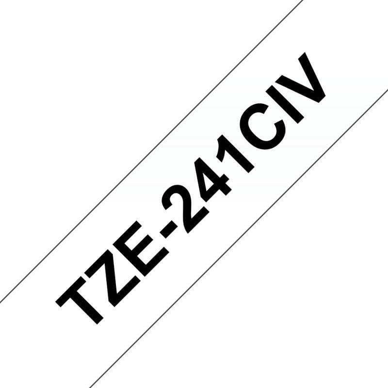 Ruban laminé Brother TZ 18 mm 8 m noir sur blanc pour étiquettes