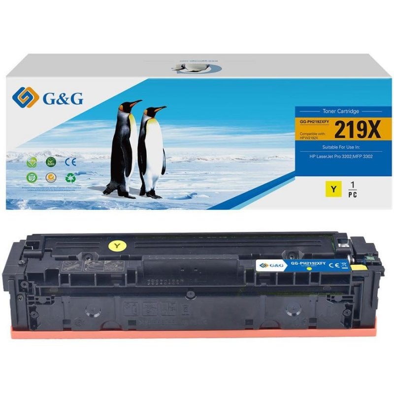 G&G Tonerkartusche kompatibel mit HP 219X, gelb, 2500 Seiten