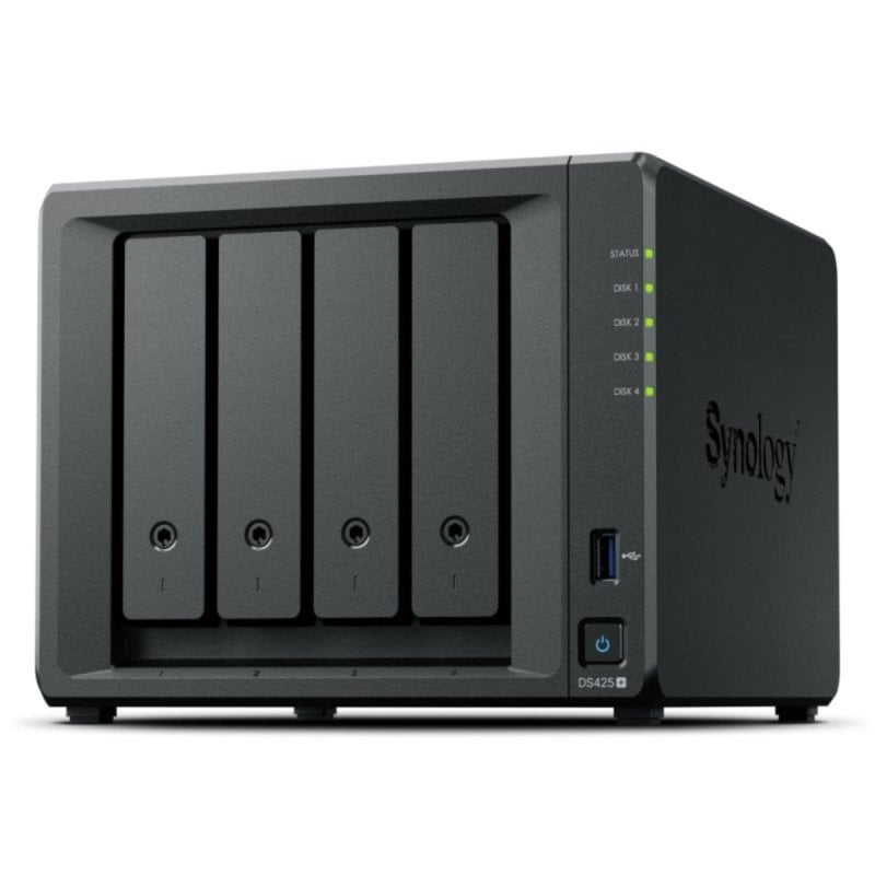 NAS Synology DiskStation DS425+ 4 bahías 2GB DDR4 2.5GbE Intel Celeron J4125 M.2 NVMe torre