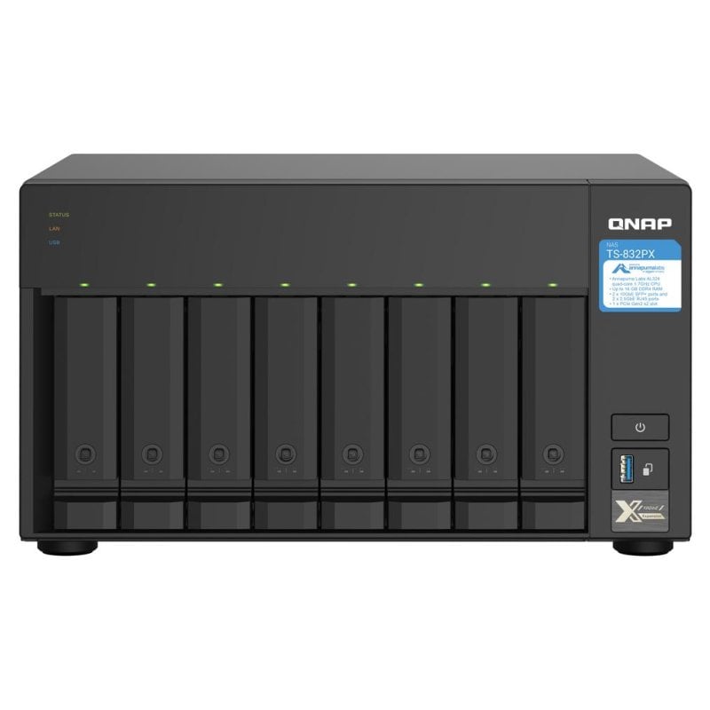 QNAP NAS-Server 8 Laufwerksschächte AL324 4GB DDR4 10GbE SFP+ 2,5GbE erweiterbar