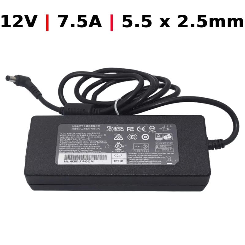 Portatilmovil Alimentador para NAS QNAP TS-431P 90W 12V 7.5A 5.5x2.5mm