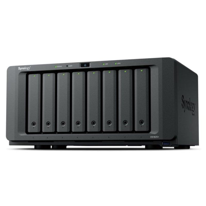 NAS Interno Synology DiskStation DS1825+ 8GB Ryzen Embedded V1500B 2.5GbE 8 bahías SATA/M.2 ECC Expansible 360TB