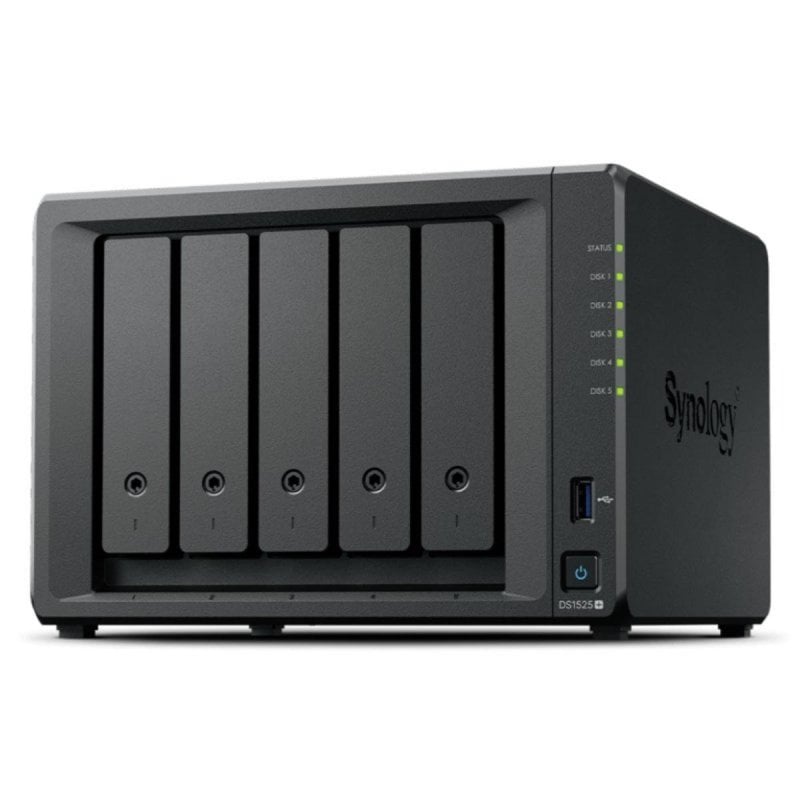 NAS Synology DS1525+ 8GB RAM Ryzen V1500B 5 Bahías SATA/M.2 ECC RAID 2.5GbE Torre