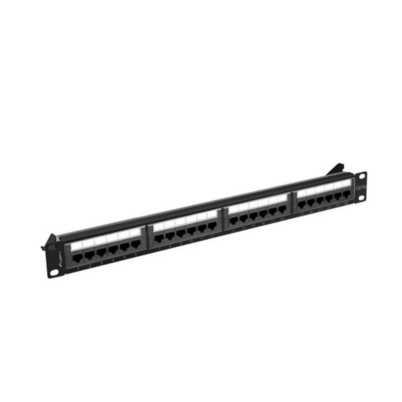 Patch panel Lanberg PPUA-1024-B Cat6a UTP 24 porte, montaggio in rack 1U nero