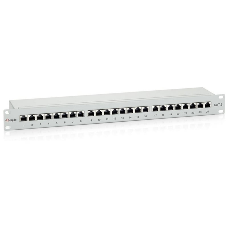 Equip Panneau de brassage 1U Cat.6 24 ports 19" gris