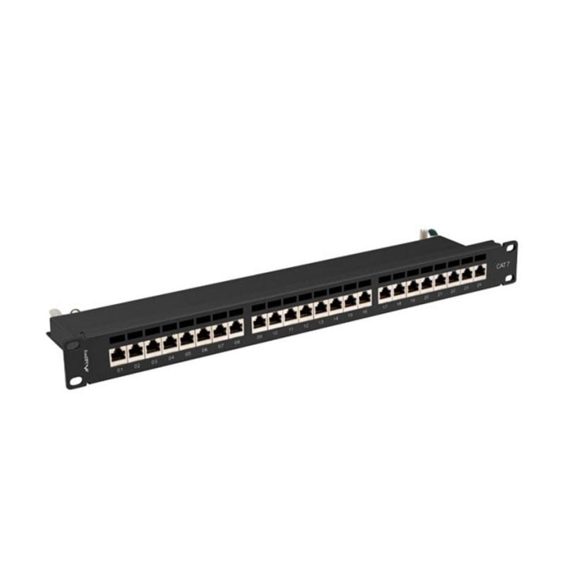 Painel de patch Lanberg PPS7-1024-B Cat7 24 portas FTP rack 1U preto