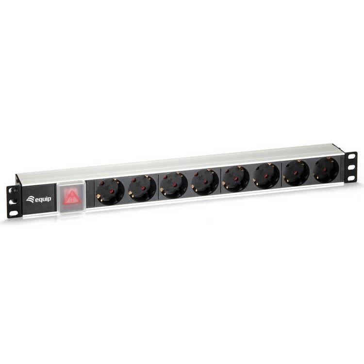 8-Socket Power Strip 1U 19" Rack Silver