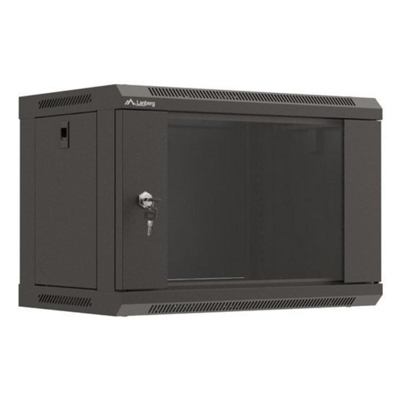 Armario Rack Lanberg WF03-5306-10B 6U 60 kg cierre frontal puerta cristal desmontado