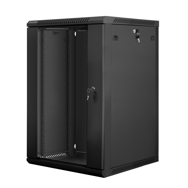 Bastidor de Pared Lanberg WF01-6618-10B 18U 60kg 19" Acero Negro IP20 Autoinstalable