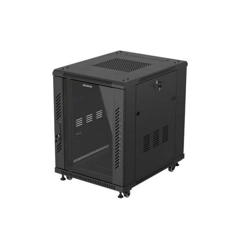Armoire rack Phoenix 15U 19", 600x800, grande profondeur, noire