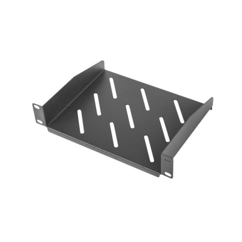 Cajón metálico Lanberg AK-1012-B para rack 1U 10", 254x180mm, carga 20kg, negro