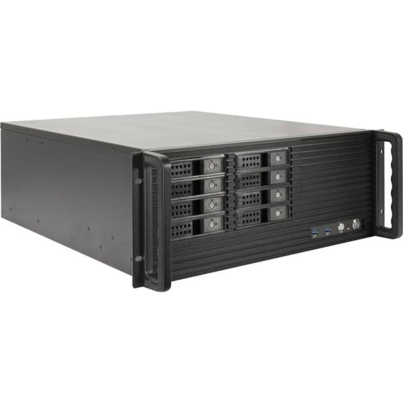 Serveur rack Inter-Tech IPC 4U-4508 E ATX 4 HE 2x USB 3.2 Gen 1 noir