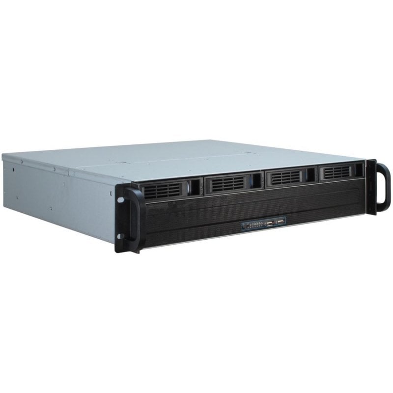 Servidor Inter-Tech IPC 2U-2404S Rack micro ATX Mini-ITX 2U Negro Plata