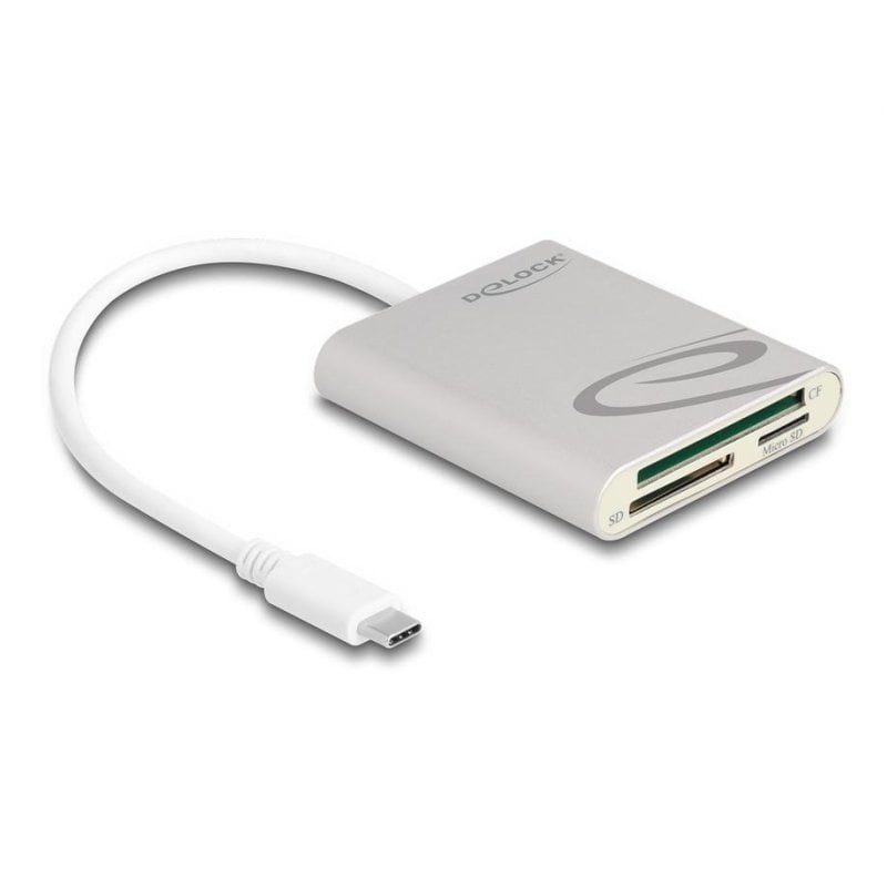Delock USB Type-C Kartenleser für CF, SD, Micro SD