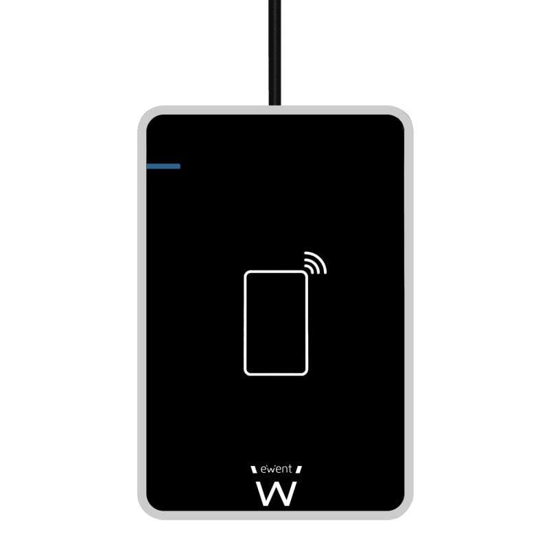 Ewent EW1053 leitor NFC sem contacto de cartões inteligentes e identificação USB 2.0 preto
