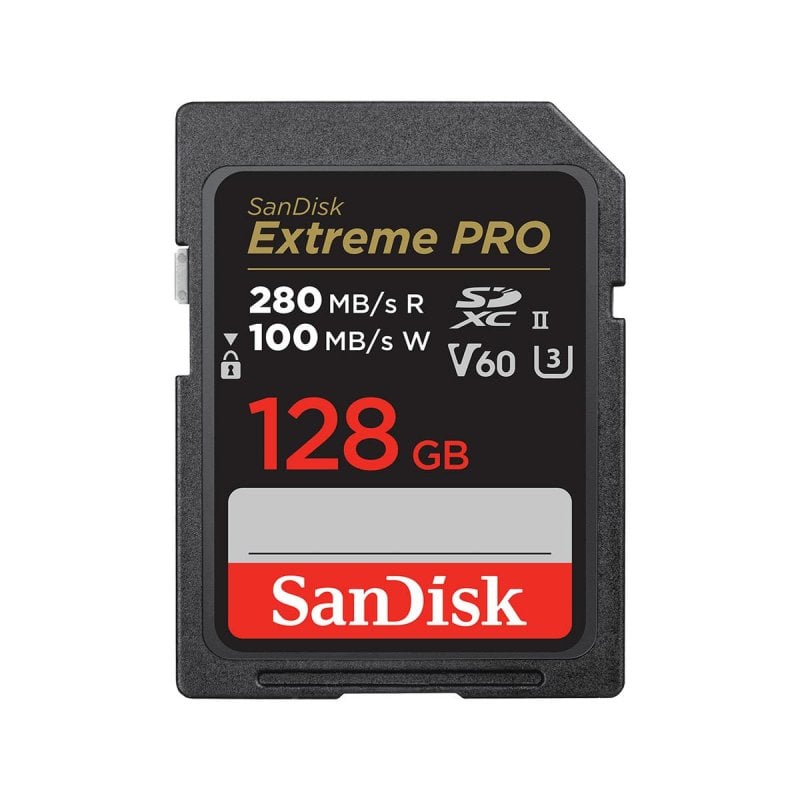 Tarjeta SD SanDisk SDSDXEP-128G-GN4IN 128GB UHS-II V60 280 MB/s Negra