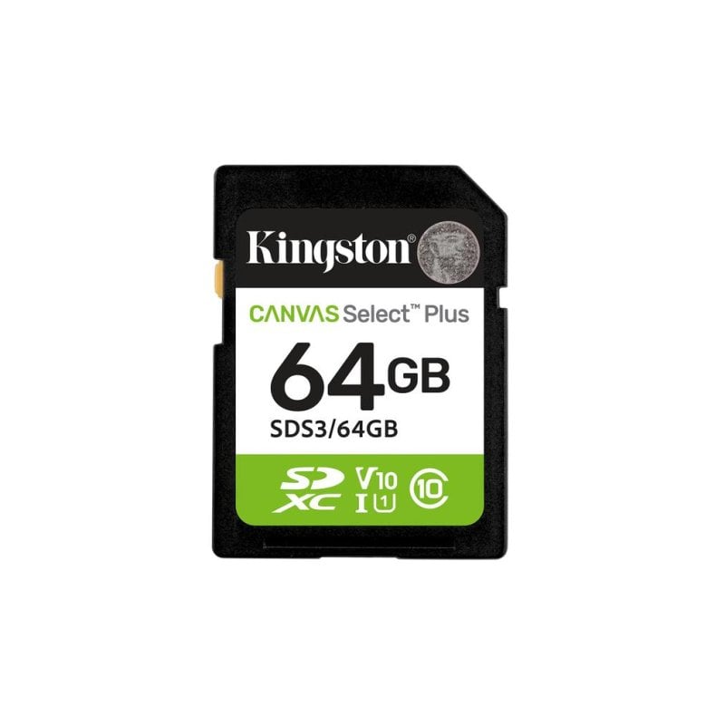 Kingston carte mémoire SDXC Canvas Select Plus 64 GB Classe 10 UHS-I V10