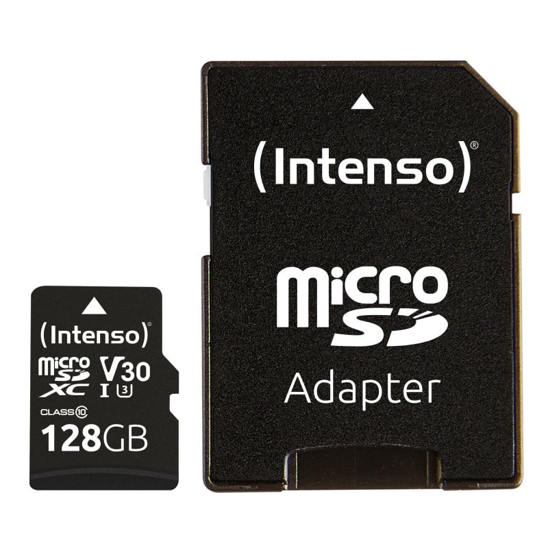 Intenso Professional microSDXC 128GB UHS-I U3 V30 Klasse 10 + SD-Adapter