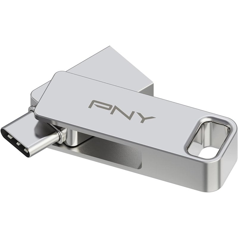 Unidade flash USB-A/USB-C PNY DUO LINK 128GB aço inoxidável