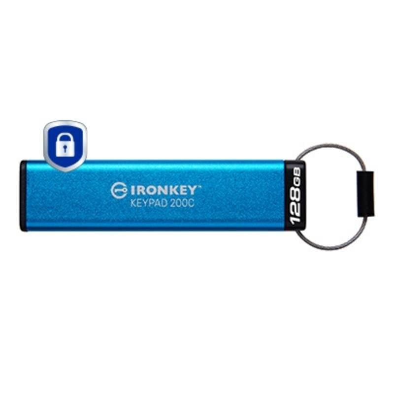 Kingston IronKey Keypad 200C 128GB USB-C PIN-Encrypted IP68 USB Flash Drive