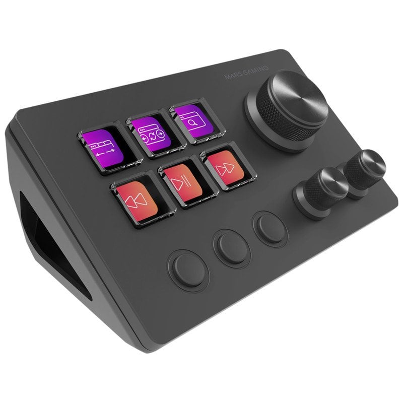 Mars Gaming MSD-TWO Control Deck Compacto 6 Teclas LCD Personalizables 3 Ruedas Windows MacOS Negro
