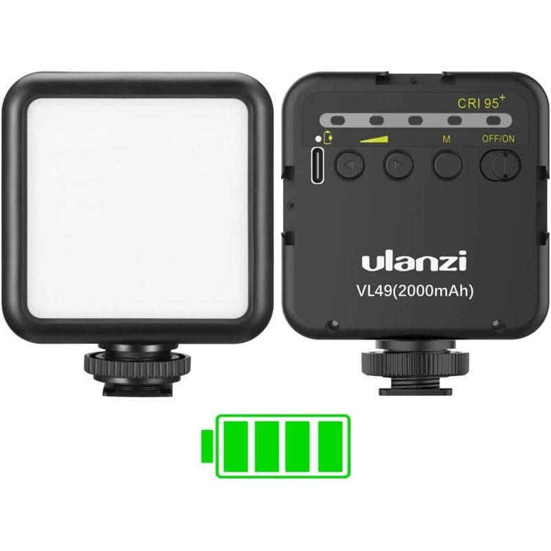Ulanzi VL49 Iluminación Portátil para Vídeo y Fotografía 3 Zapatas Frías Recargable