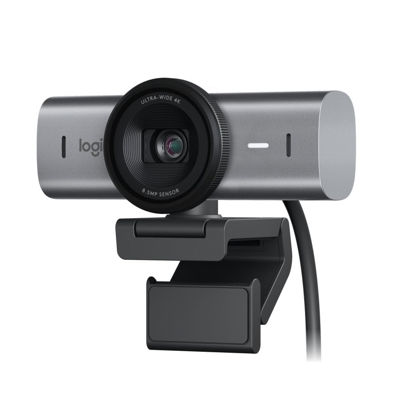 Logitech MX Brio Webcam para Colaboración y Streaming 4K Dos Micrófonos Reductores de Ruido Grafito